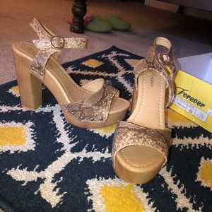 Tan snake skin heels
